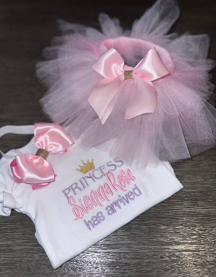 Personalized Princess has arrived newborn outfit