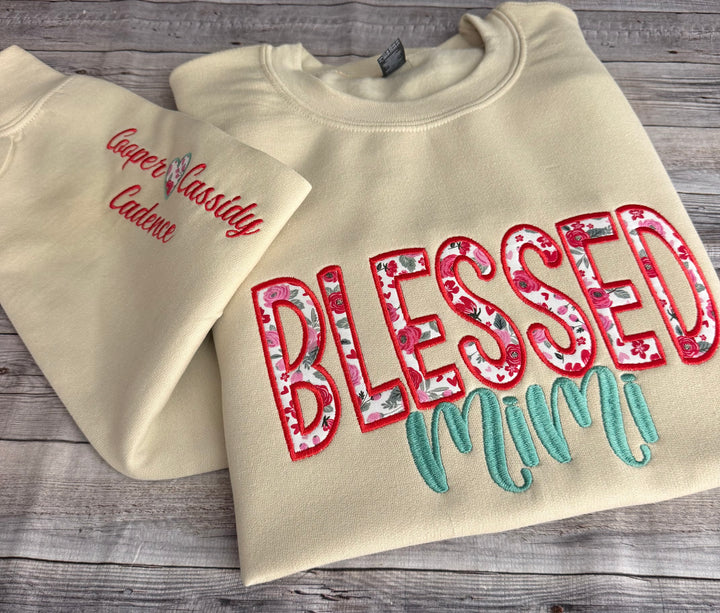 Personalized Blessed Mimi Embroidered Sweatshirt