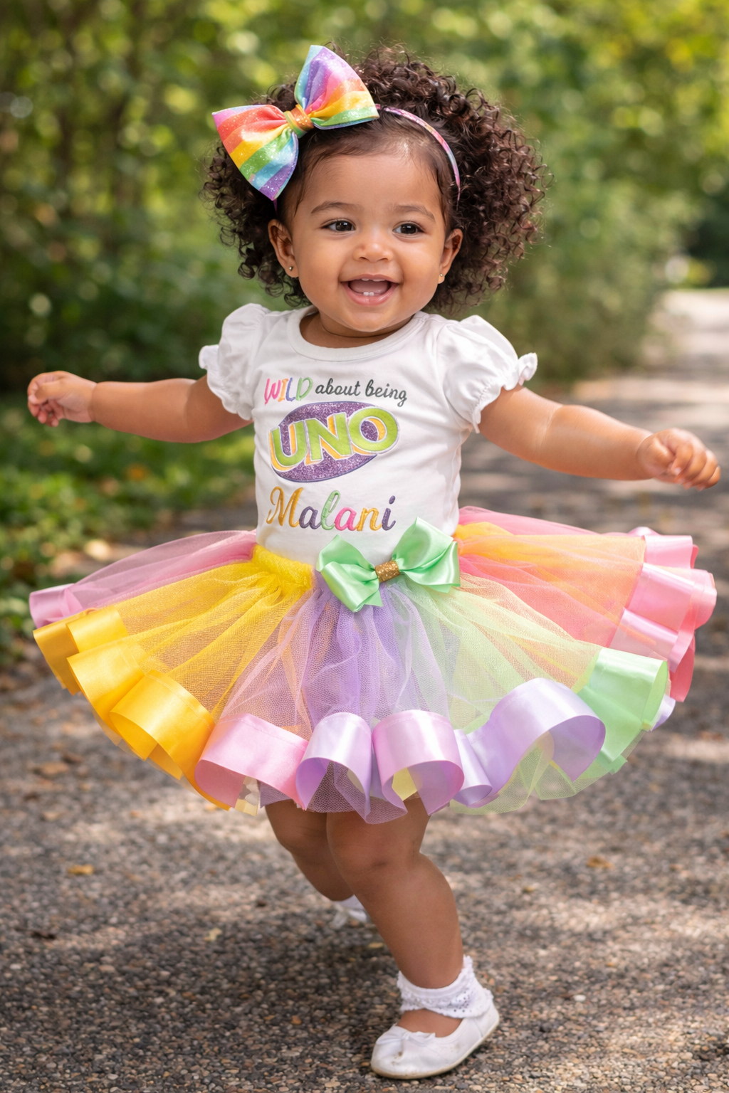Wild about being Uno birthday outfit-pastel