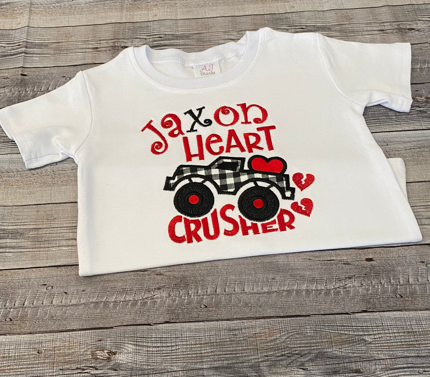 Personalized heart crusher shirt for boys