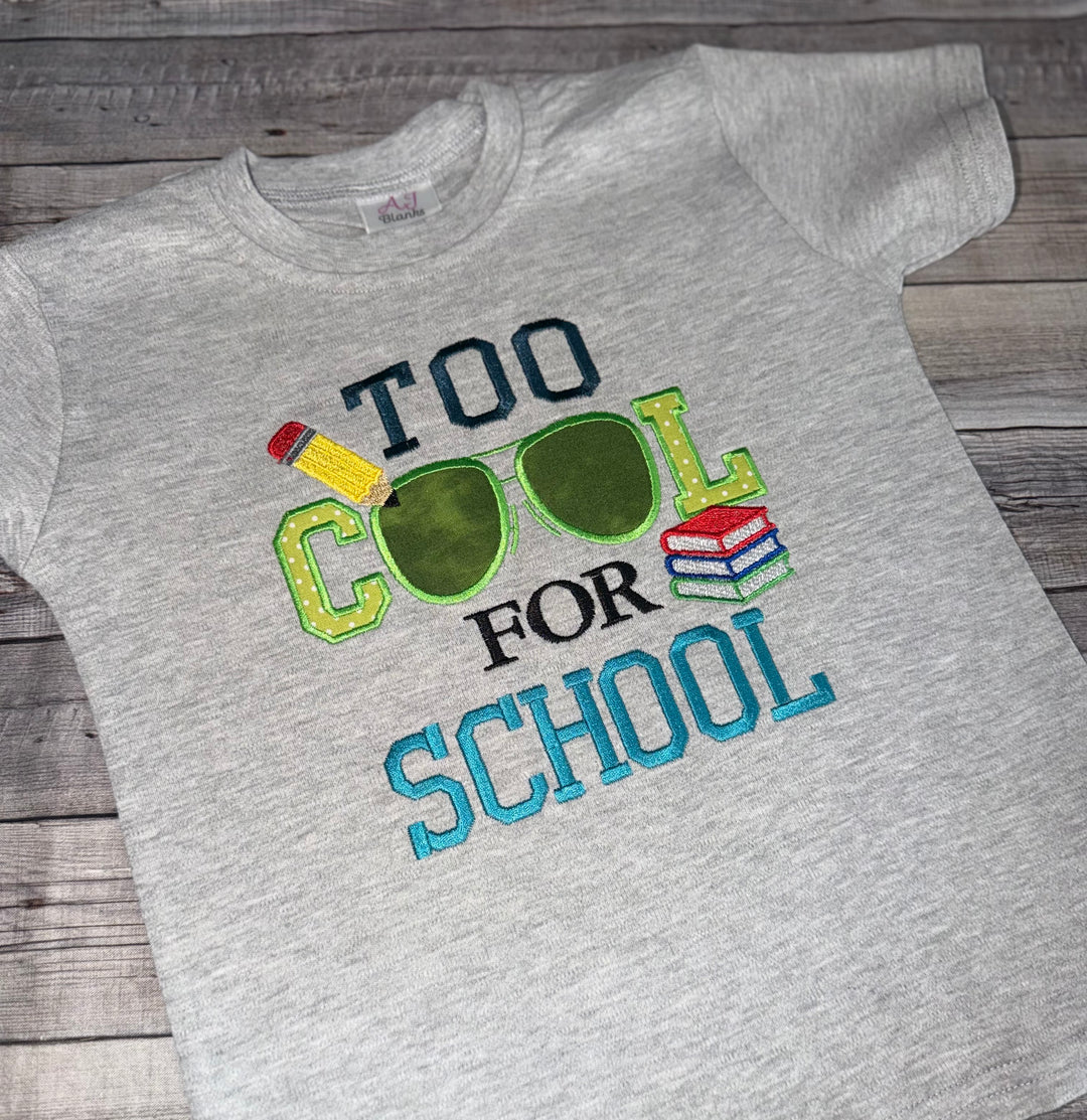 Too Cool for School Embroidered Appliqué Shirt
