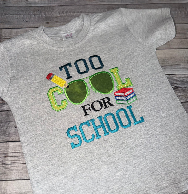 Too Cool for School Embroidered Appliqué Shirt