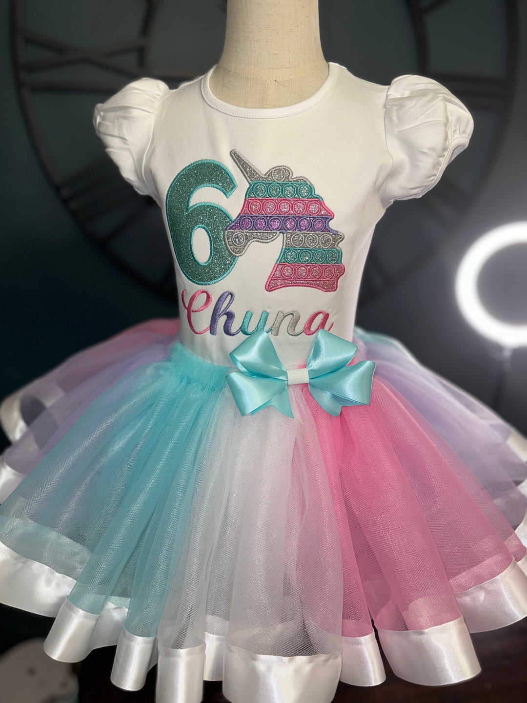 pop it unicorn birthday outfit for girls