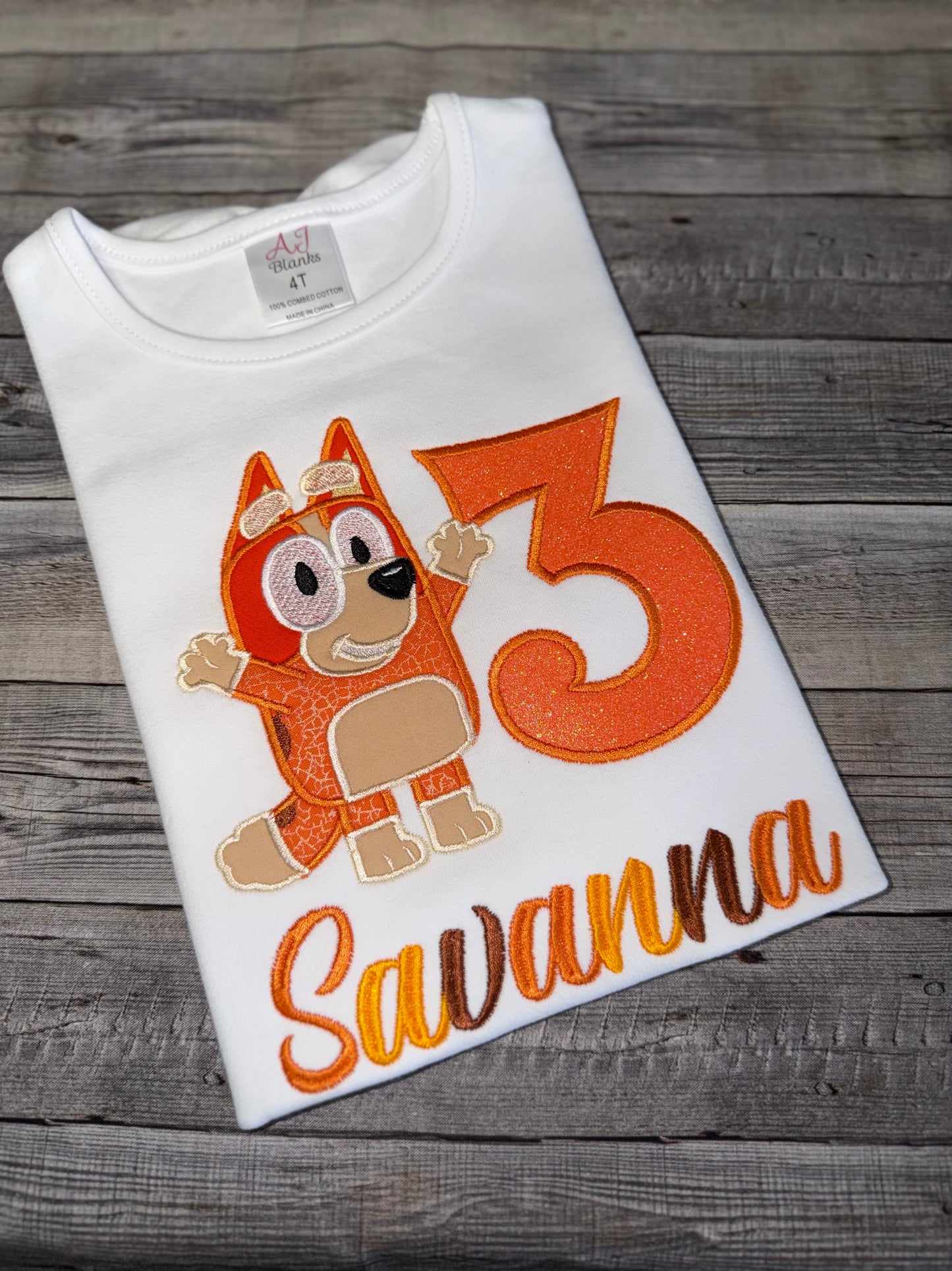 Bingo Inspired Personalized Embroidered Birthday Shirt | Custom Birthday for girls