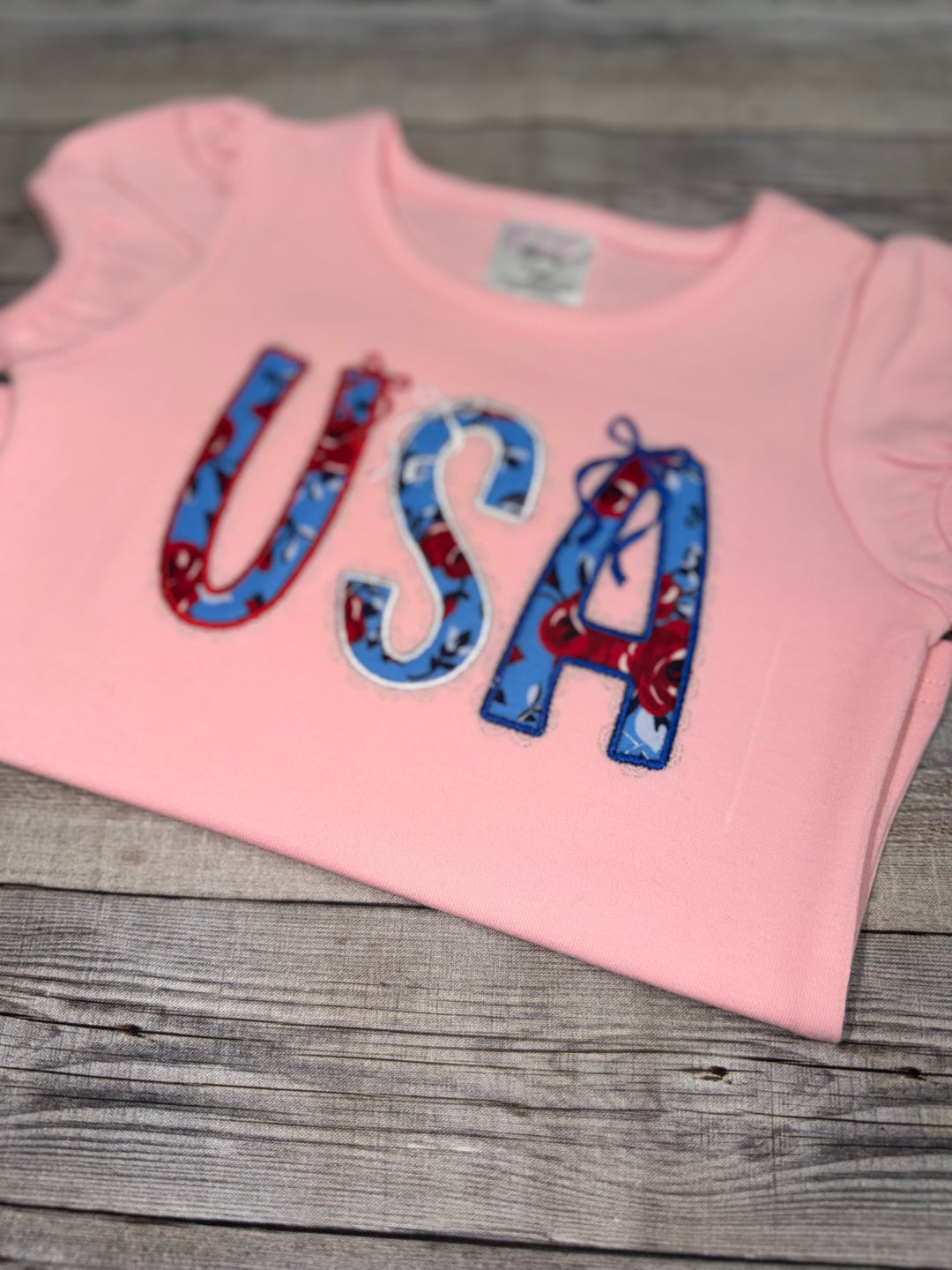Patriotic USA Applique Shirt