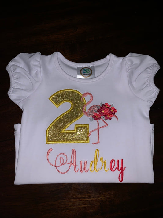 Flamingo birthday shirt