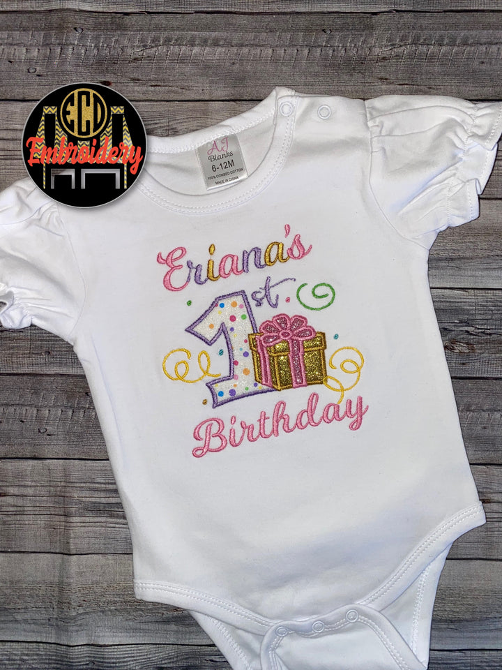 Personalized First Birthday Pink &amp; Purple Tutu Outfit – Custom Name 1st Birthday Shirt &amp; Ribbon Trim Tulle Skirt Set