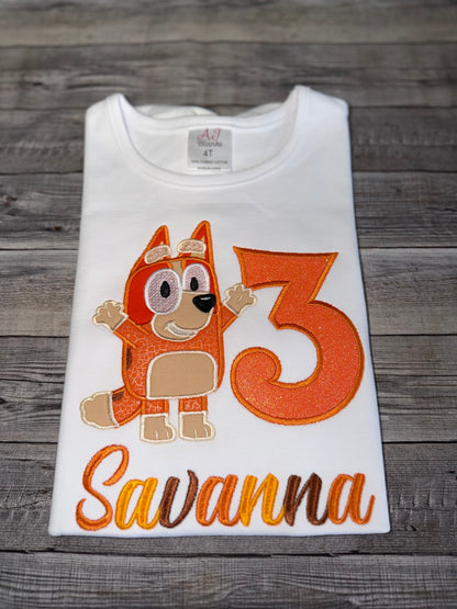 Bingo Inspired Personalized Embroidered Birthday Shirt | Custom Birthday for girls