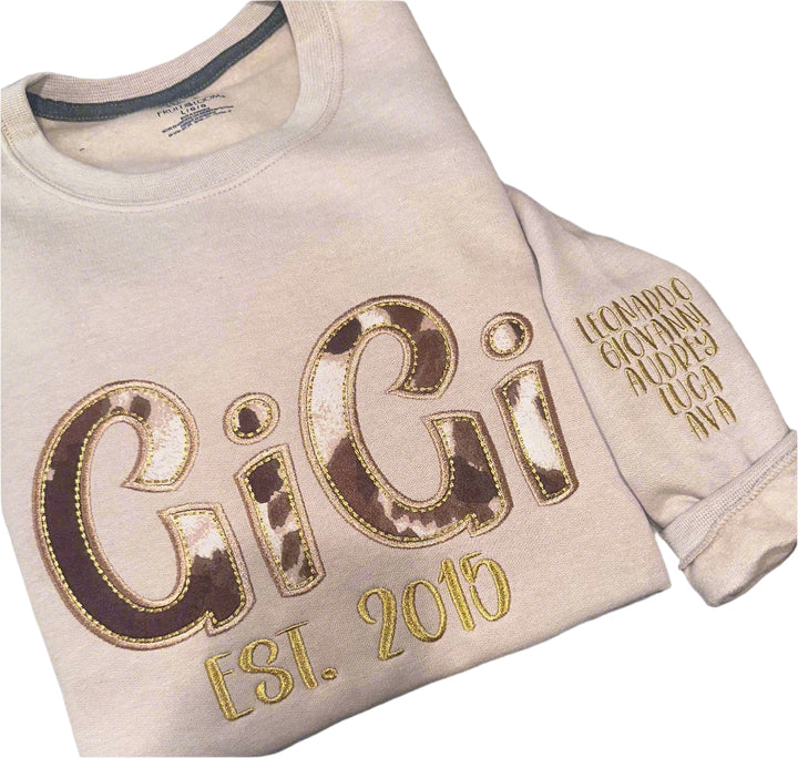Personalizable Embroidered sweatshirt farmhouse theme