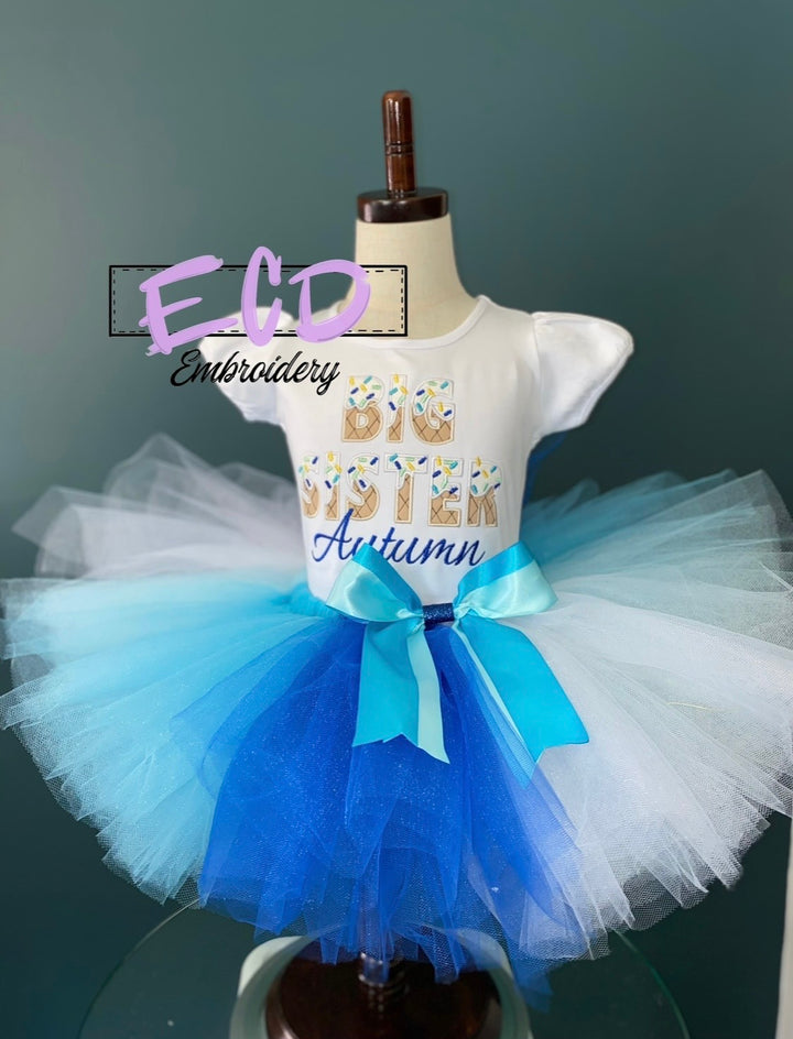 Big Sister Ice Cream Birthday Tutu Outfit