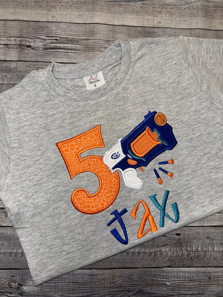 Nerf gun birthday shirt for boys 