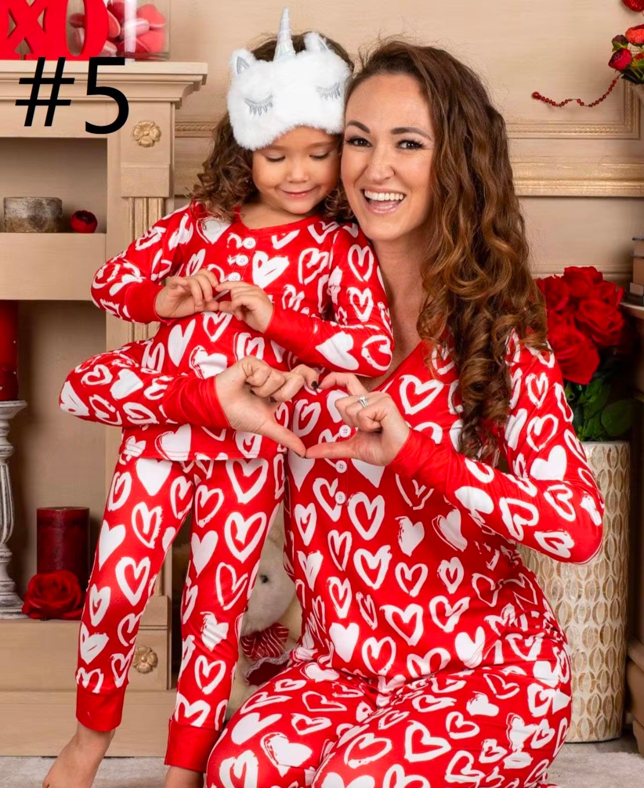 Mommy and me Valentine's day Pajamas