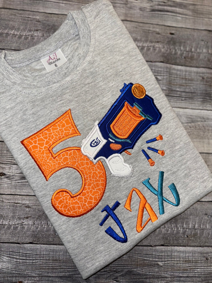 Nerf gun birthday shirt for boys 