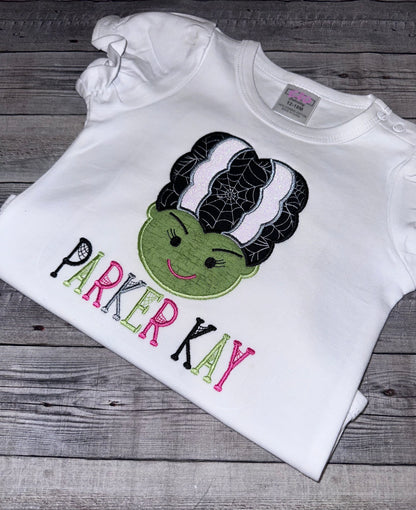 Bride of Frankenstein Halloween shirt for girls