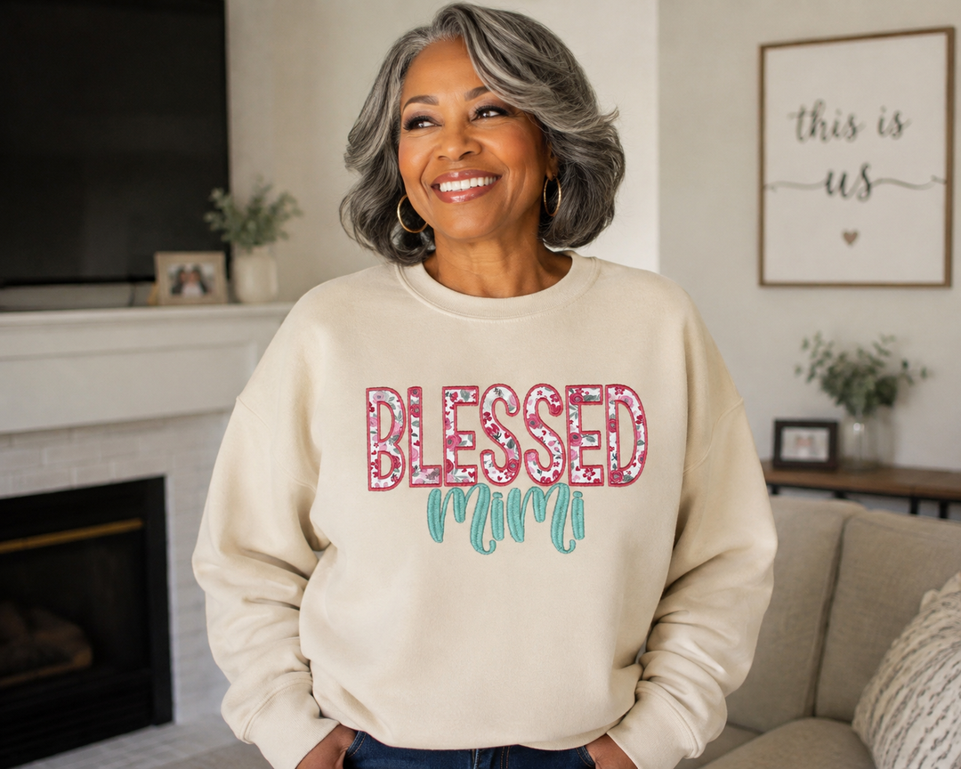 Personalized Blessed Mimi Embroidered Sweatshirt
