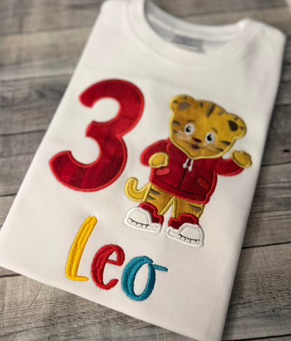 Customized Daniel Tiger Inspired Birthday Shirt – Personalized Toddler Birthday Shirt