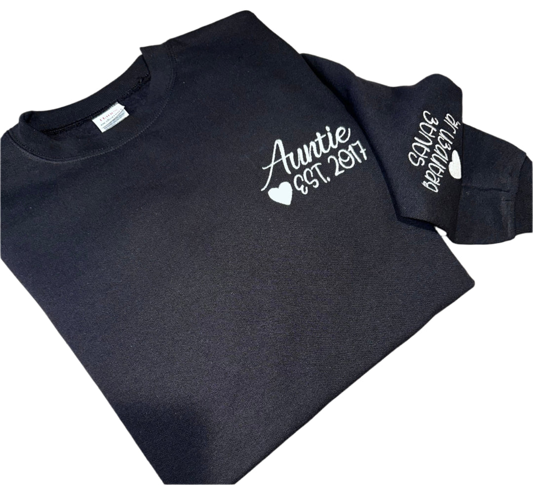 Personalizable Embroidered Auntie sweatshirt