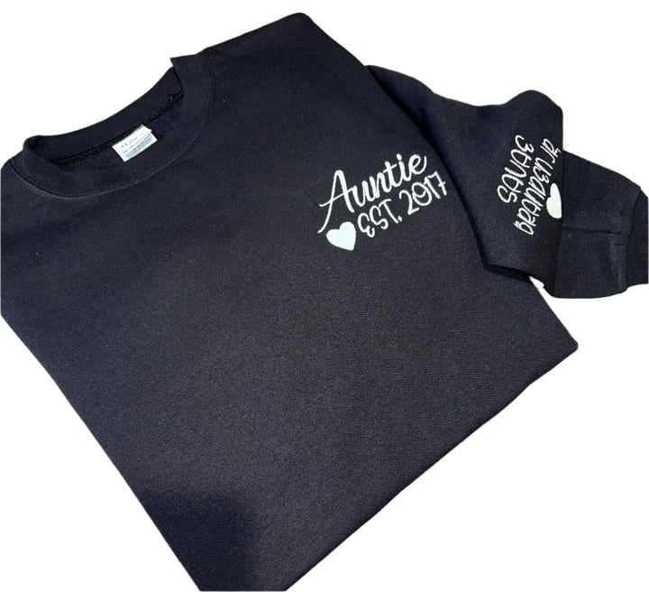Personalizable Embroidered Auntie sweatshirt