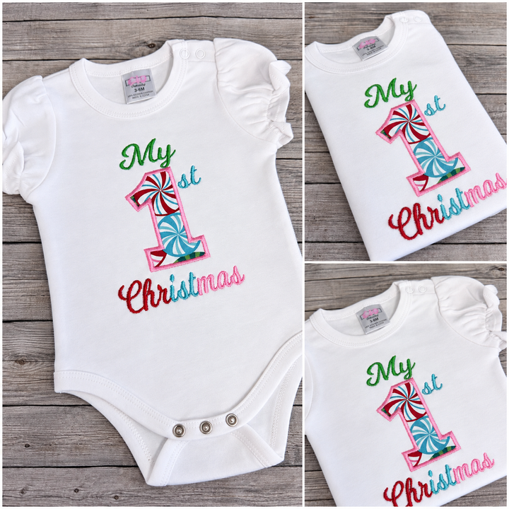 My 1st Christmas Embroidered Baby Shirt