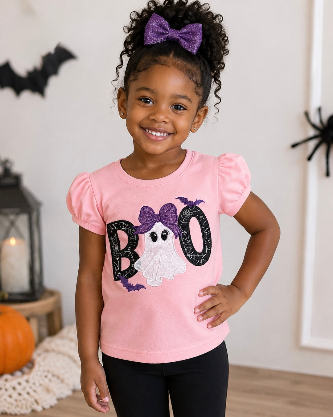 Girls Halloween Ghost Boo Shirt