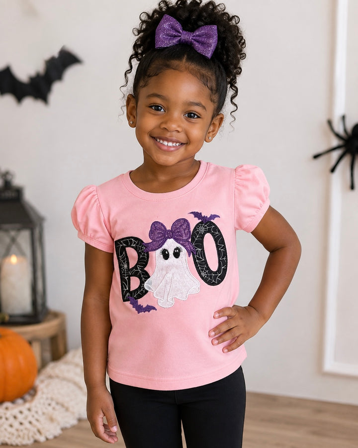 Girls Halloween Ghost Boo Shirt