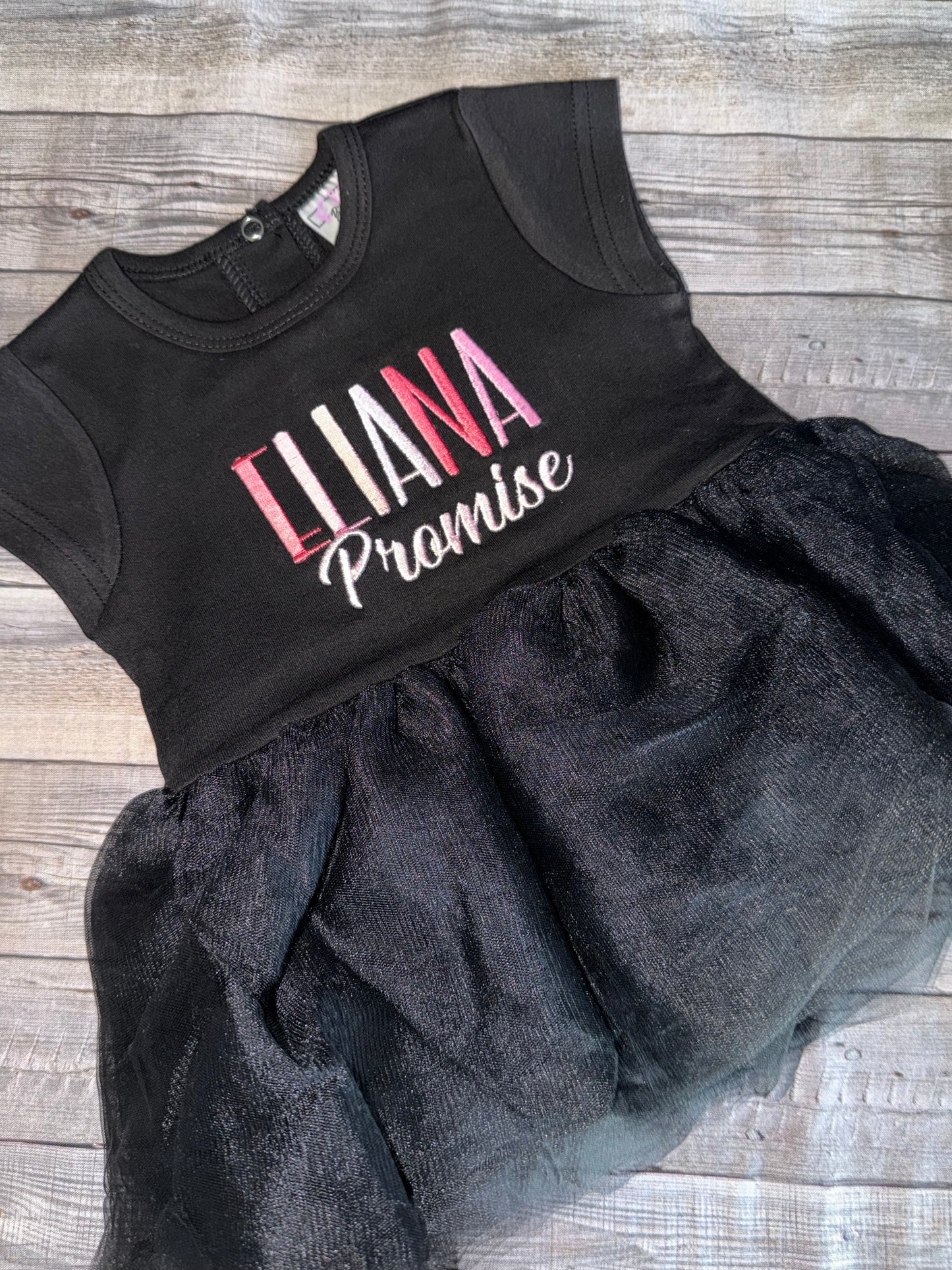 The Signature Black Tutu Romper – Personalized Name | Classic, Signature & Luxe Set