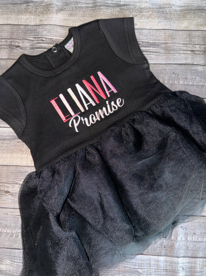 The Signature Black Tutu Romper – Personalized Name | Classic, Signature & Luxe Set
