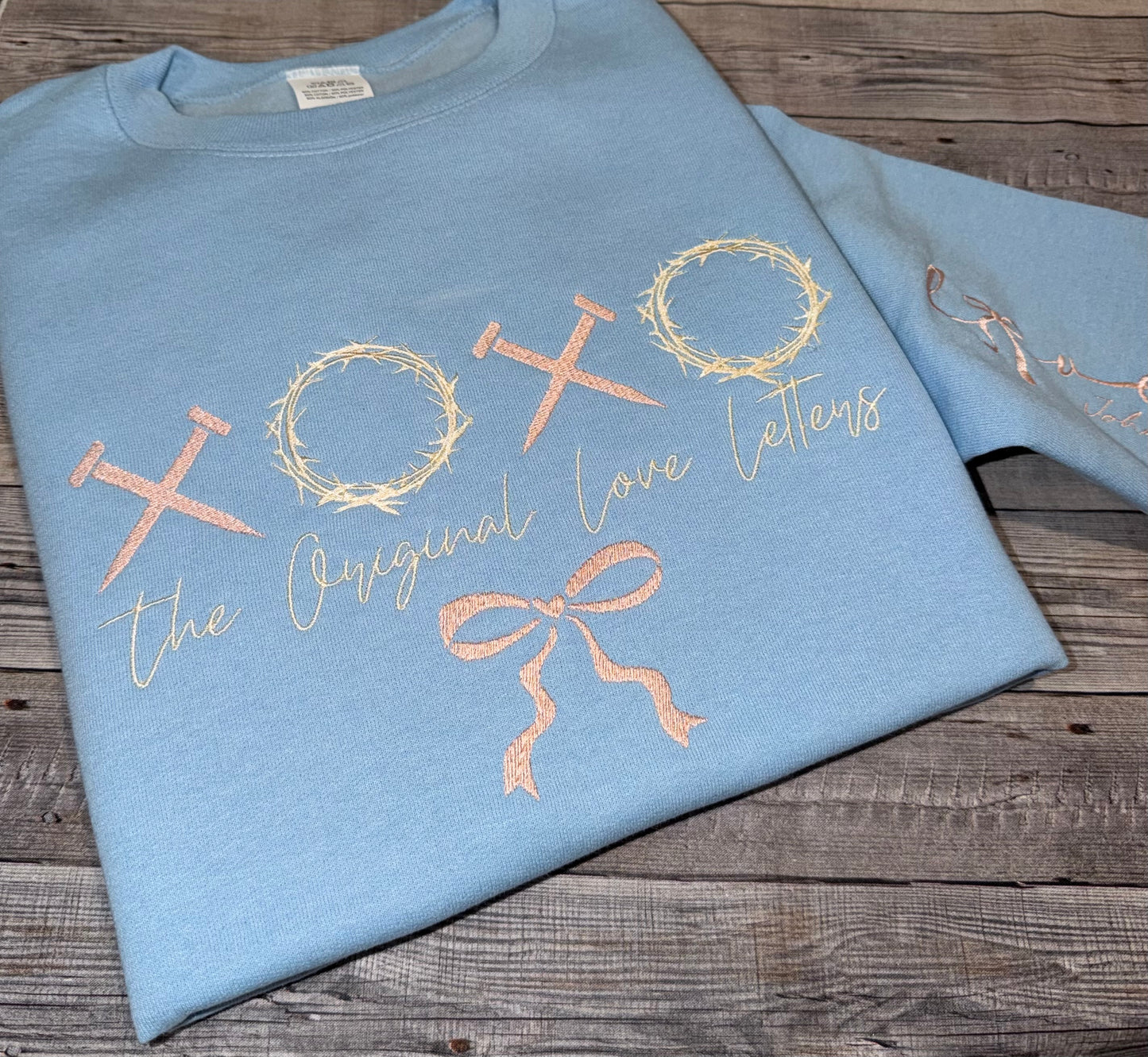 XOXO – The Original Love Letters Embroidered Sweatshirt | John 3:16