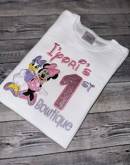 Mouse girl and duck friend birthday outfit