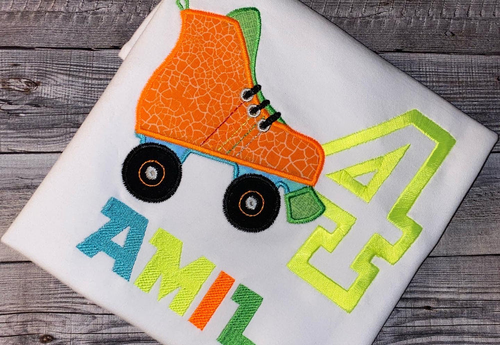 Skate theme birthday shirt for boys