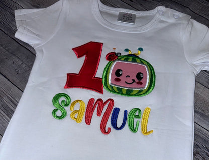 Watermelon face birthday shirt for boys