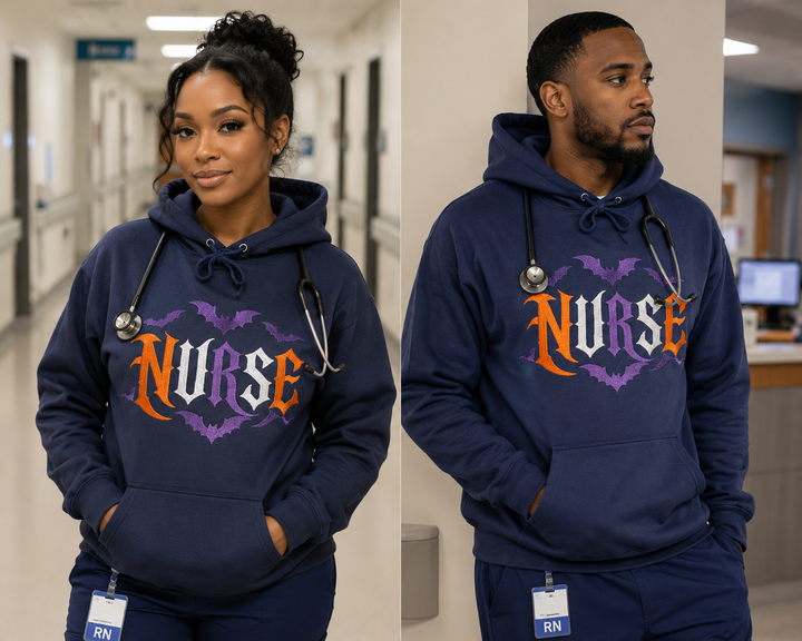 Halloween Nurse Embroidered Hoodie