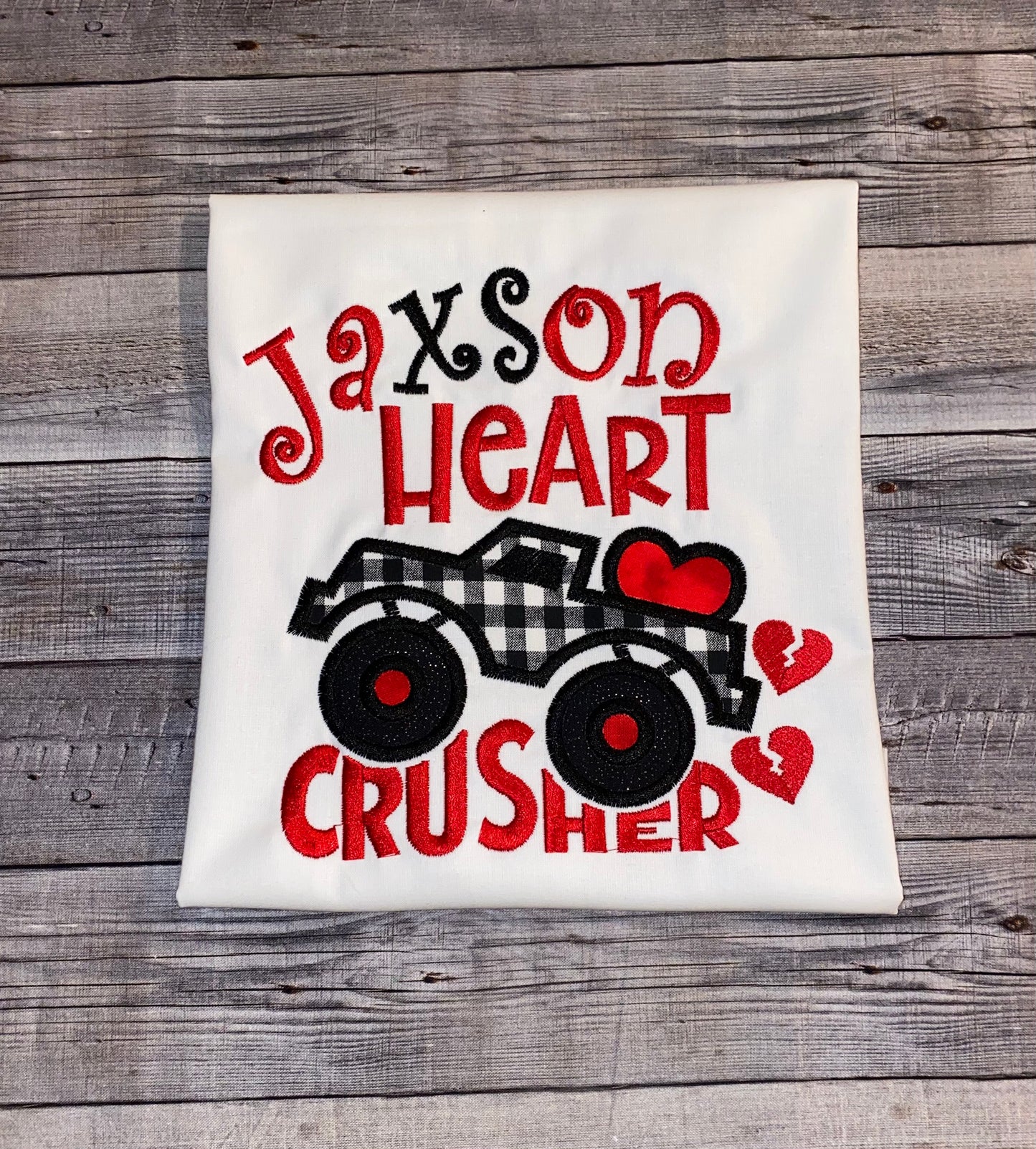 Personalized heart crusher shirt for boys