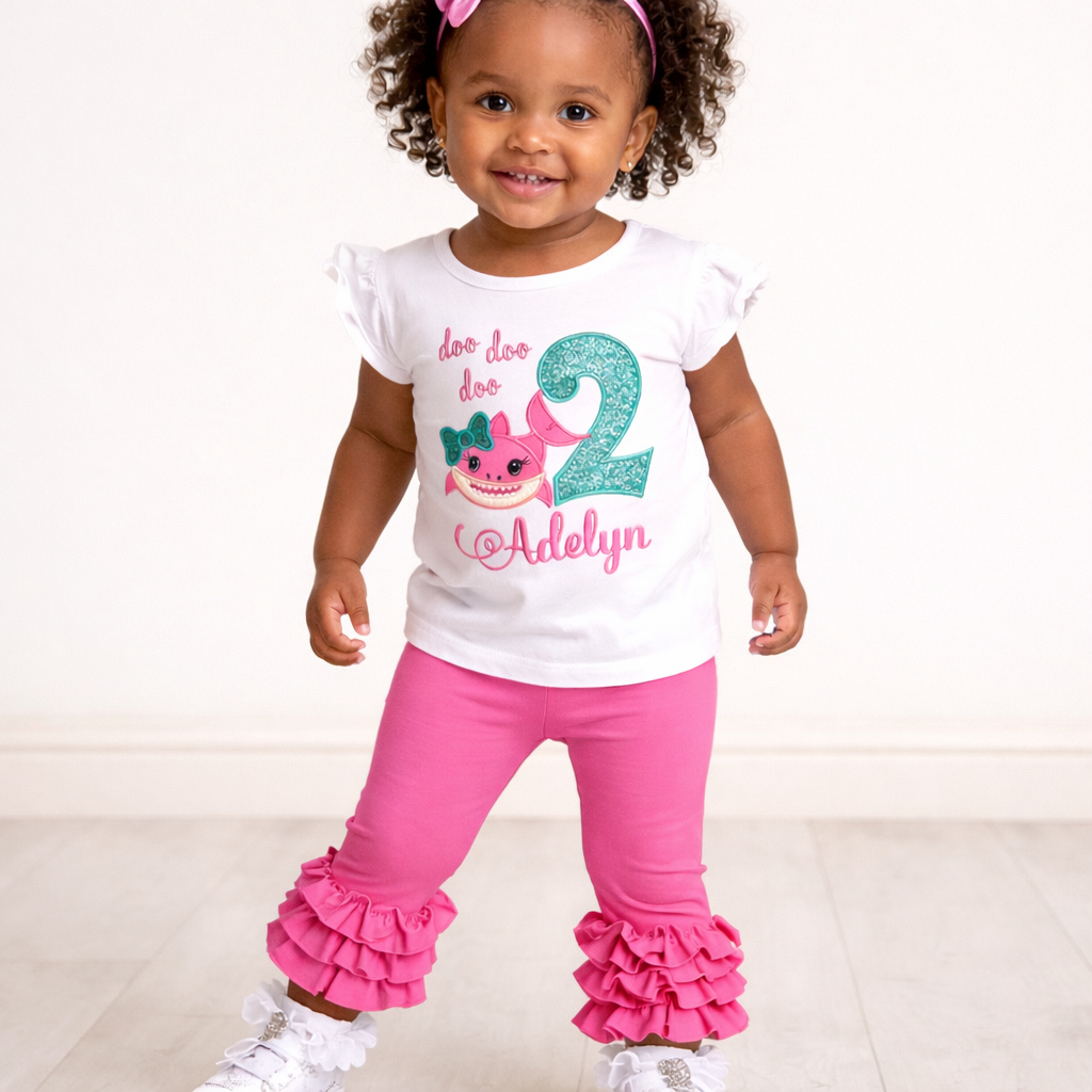 Shark Birthday shirt/set for girls