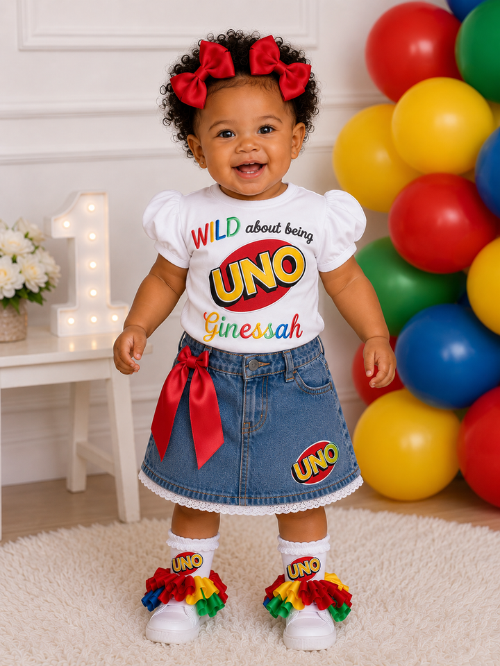 Wild about being Uno 1st Birthday Outfit
