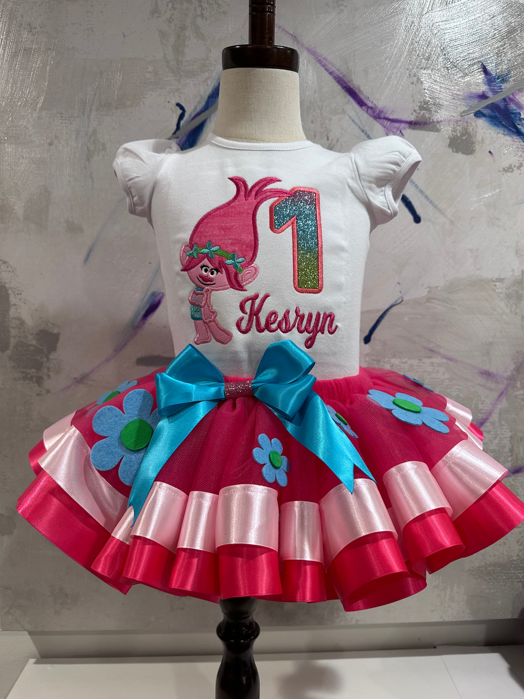 Personalized Trolls-inspired birthday tutu outfit|Custom Birthday Dress for girls