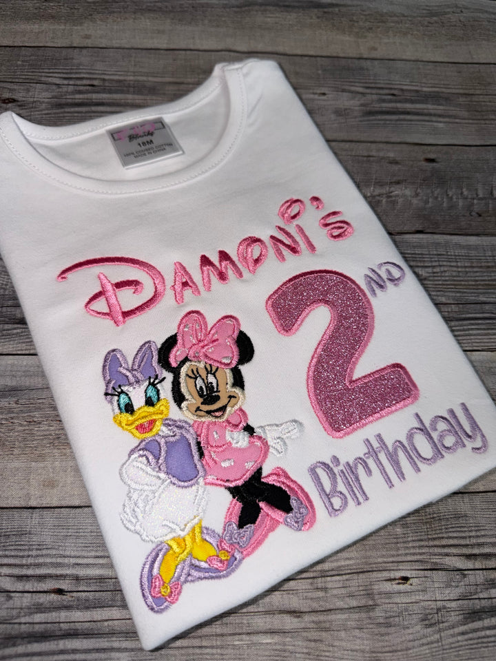 Personalized Minnie &amp; Daisy inspired Birthday tutu set for girls|Custom Birthday Outfit