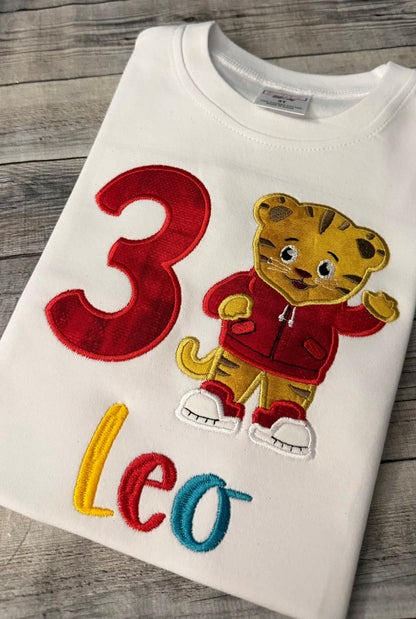 Customized Daniel Tiger Inspired Birthday Shirt – Personalized Toddler Birthday Shirt