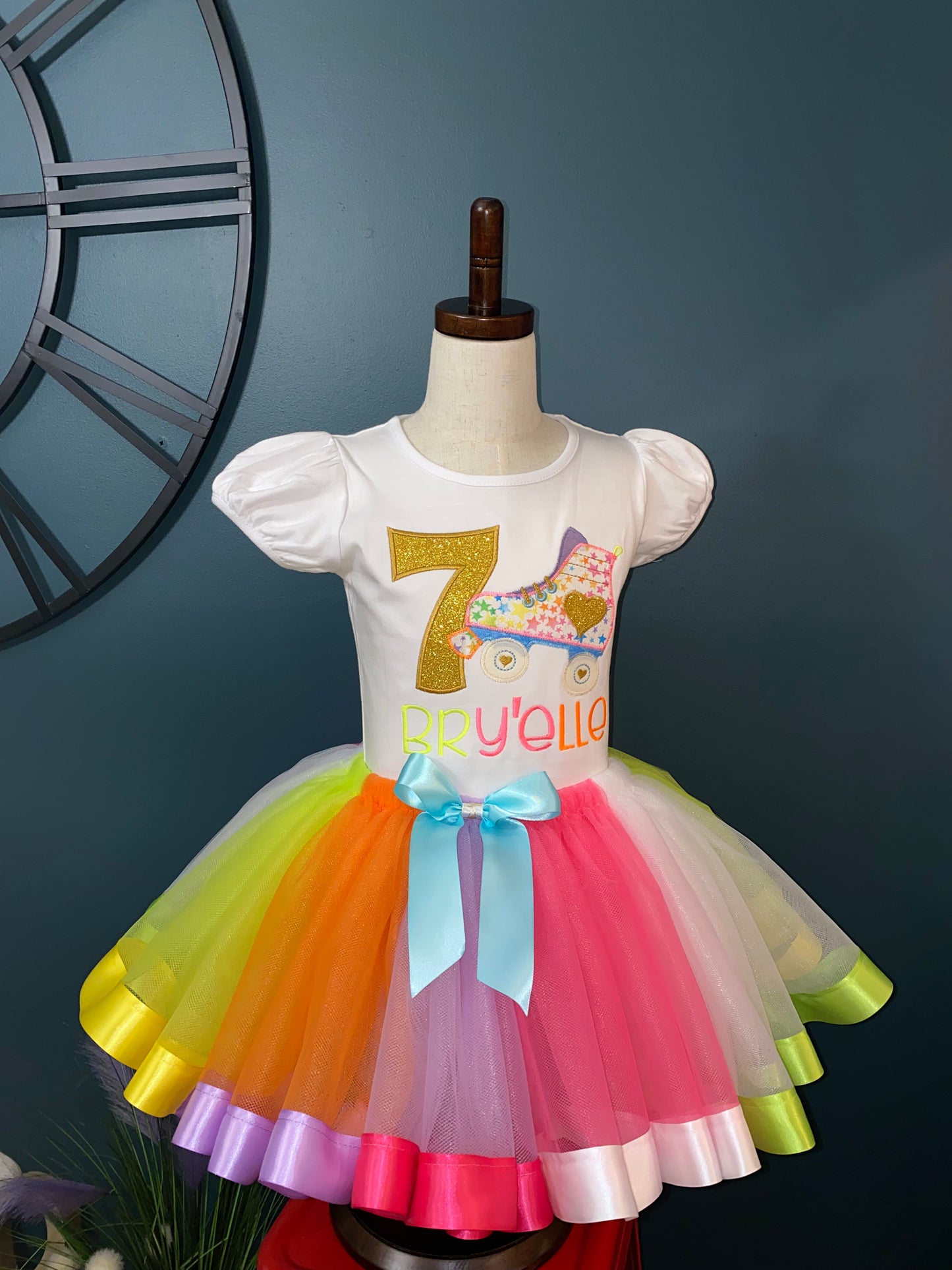 Skate theme birthday shirt and outfit for girls
