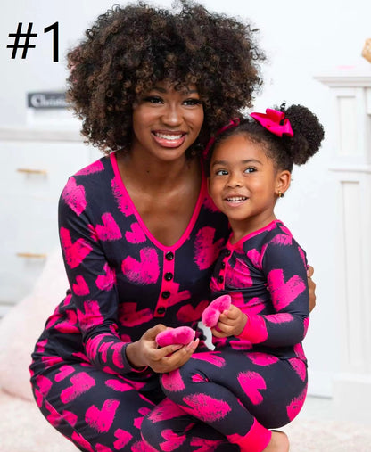 Mommy and me Valentine's day Pajamas