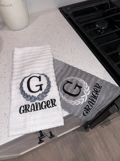 Monogrammed hand towels (pair)