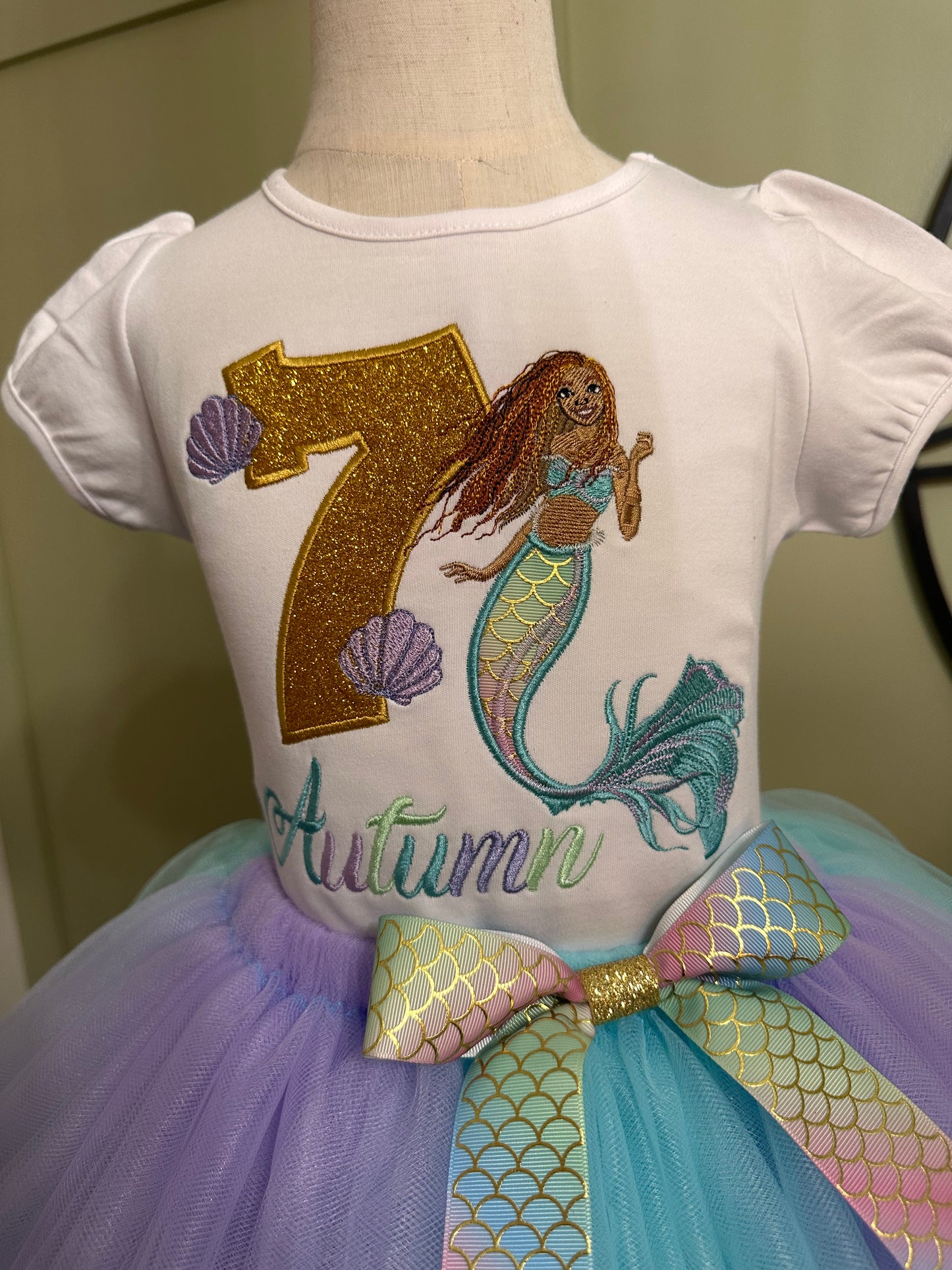Little mermaid birthday party outfit for girls