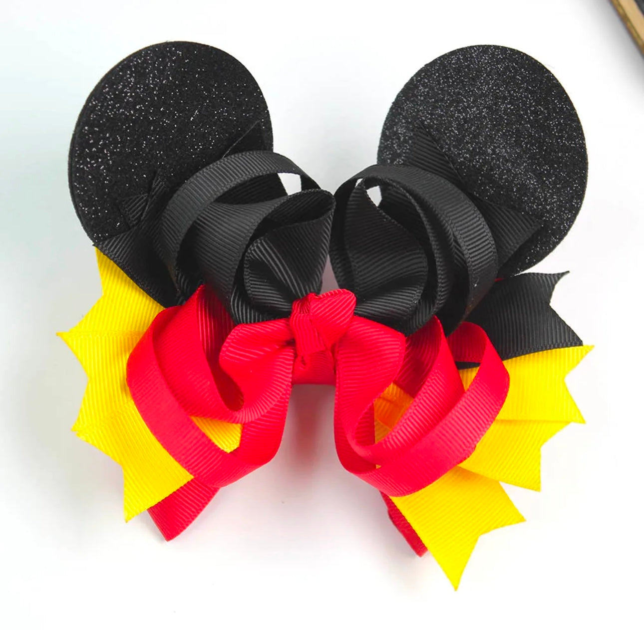 Black and Red mouse ear hair clip