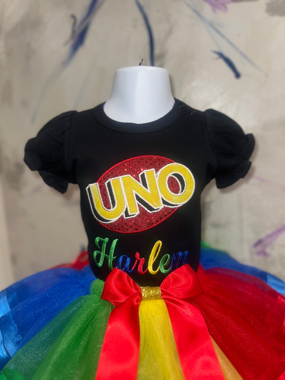 Uno Birthday Outfit for girls- Personalized Shirt &amp; Tutu Set