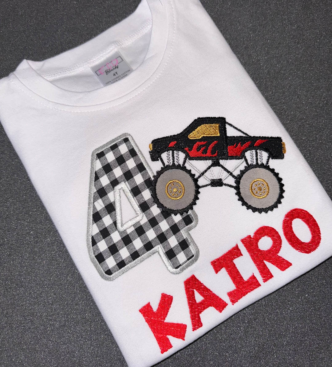 Personalized Monster truck birthday shirt for boys|Custom Birthday Shirt