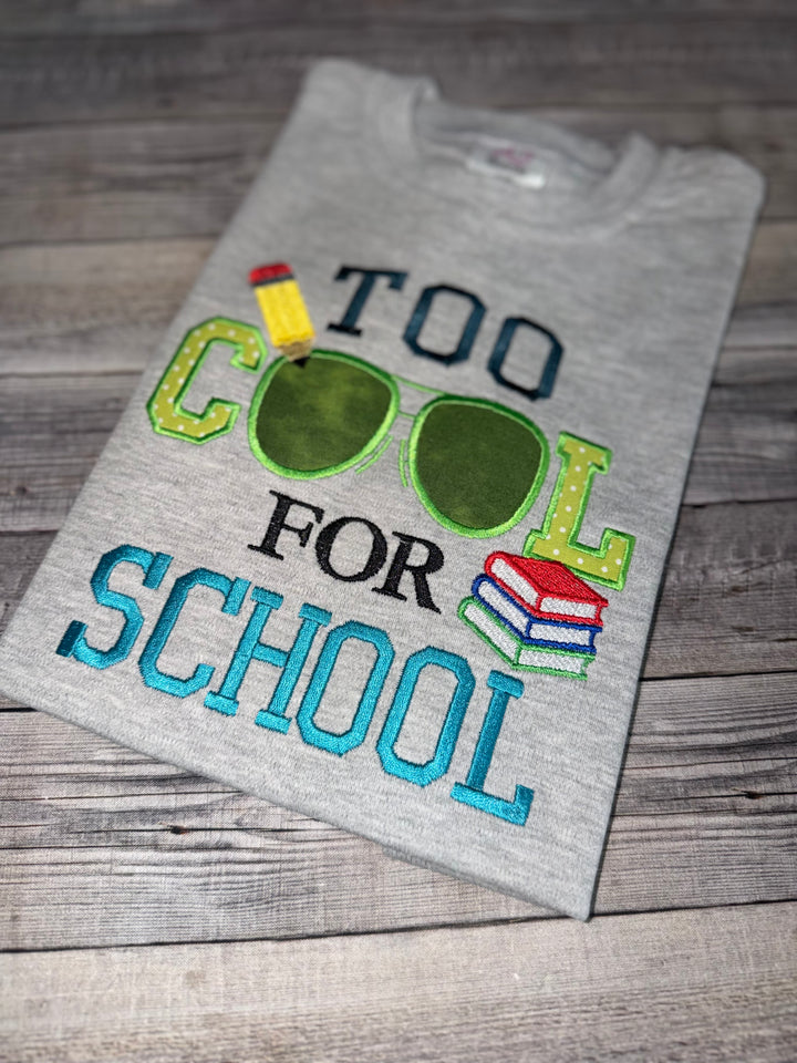 Too Cool for School Embroidered Appliqué Shirt