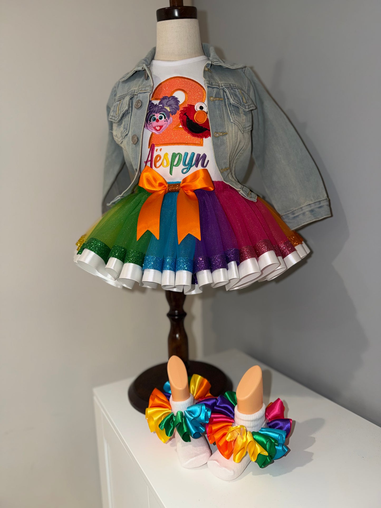 Personalized Elmo birthday outfit- inspired with Abby