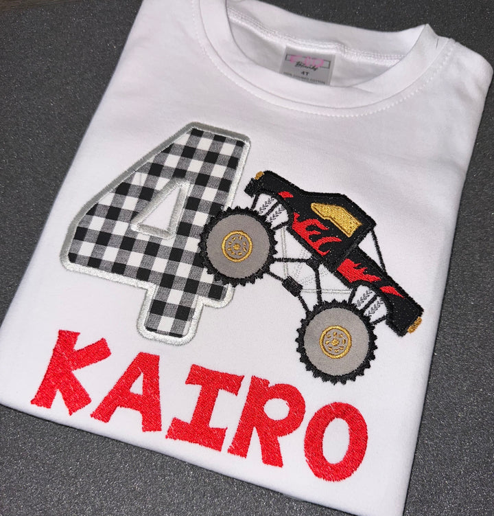 Personalized Monster truck birthday shirt for boys|Custom Birthday Shirt