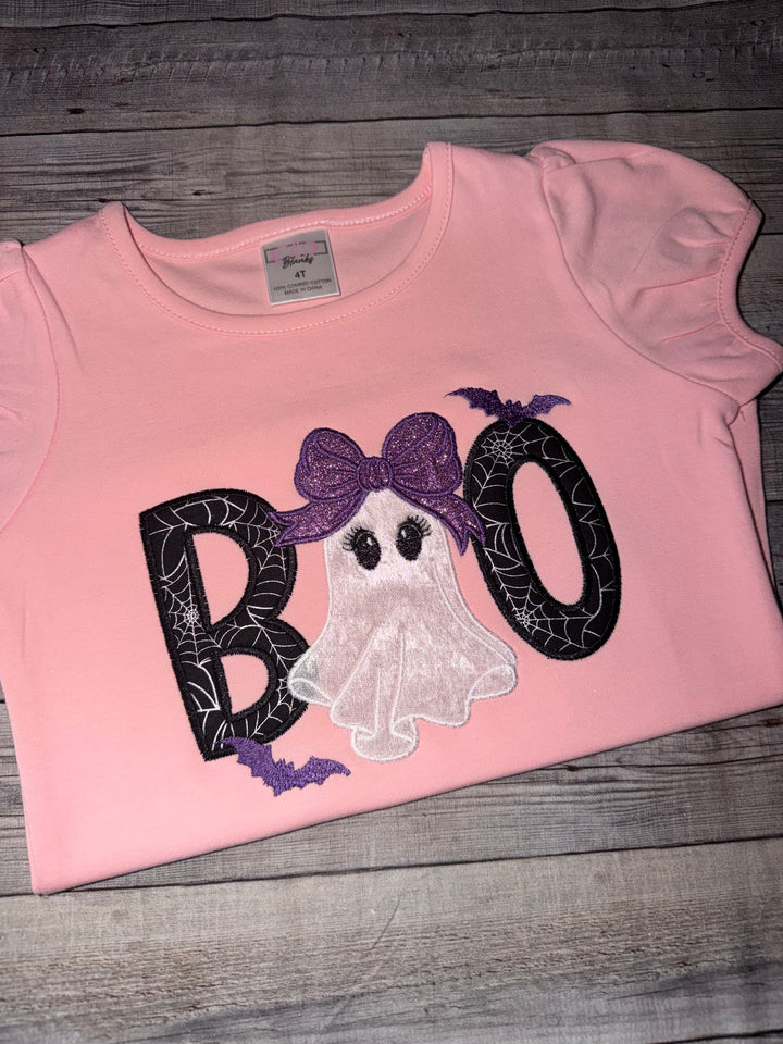 Girls Halloween Ghost Boo Shirt
