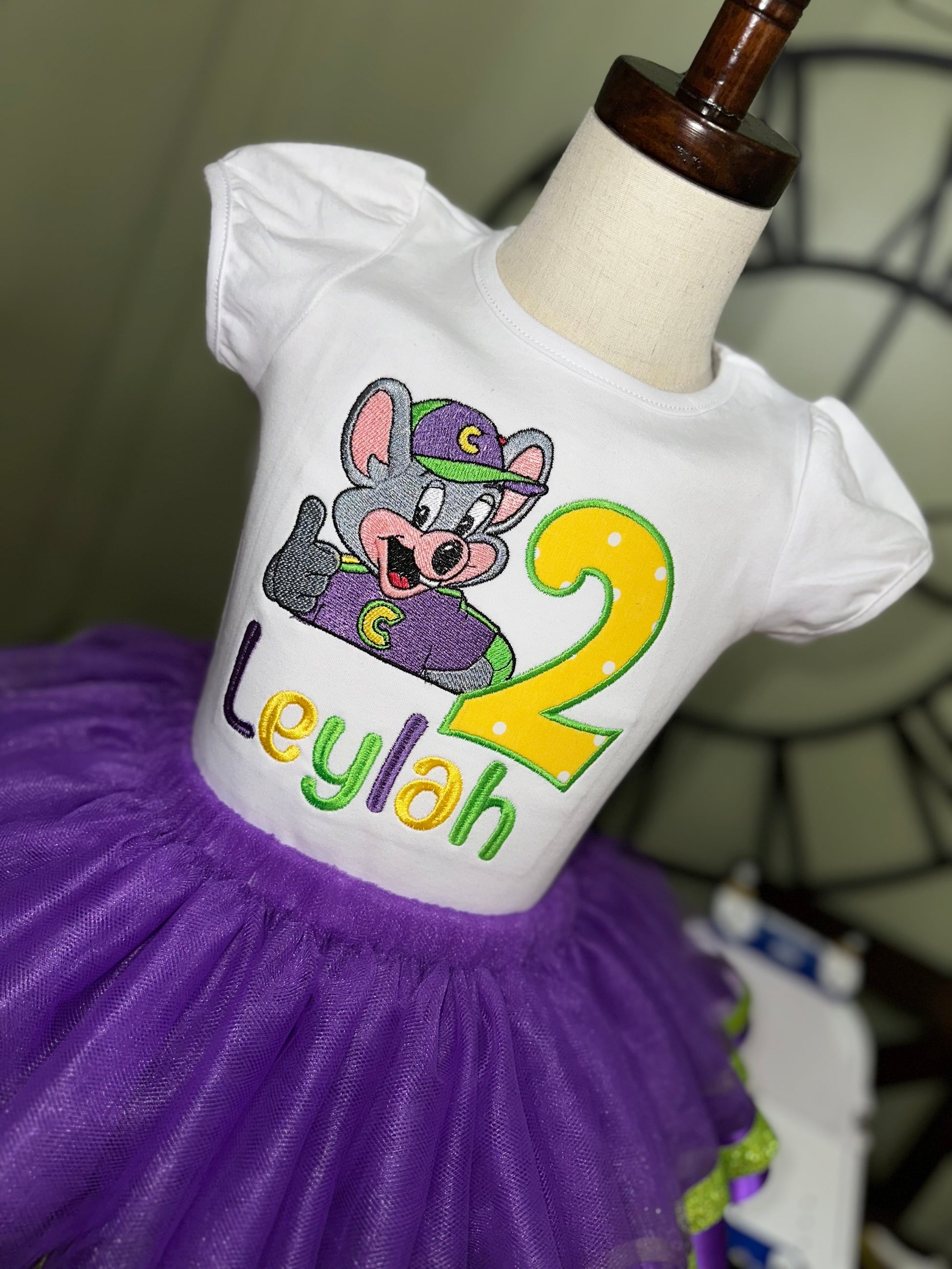 Chuck E. Cheese birthday outfit for girls 